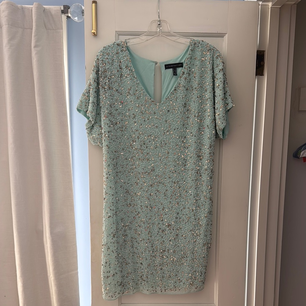 Sequin Embellished Mint Dress